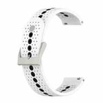 For Garmin vivoMove Style 20mm Silicone Watch Band(White Black)