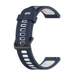 For Garmin Move Luxe 20mm Striped Mixed-Color Silicone Watch Band(Blue+White)