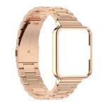 For Xiaomi Redmi Watch2 Lite International Version 2 in 1 Three-bead Metal Watch Band with Watch Frame(Rose Gold)