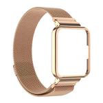 For Xiaomi Redmi Watch 2 Lite 2 in 1 Milano Metal Watch Band with Watch Frame(Rose Gold)