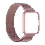 For Xiaomi Redmi Watch 2 Lite 2 in 1 Milano Metal Watch Band with Watch Frame(Rose Pink)