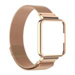For Xiaomi Redmi Watch 2 2 in 1 Milano Metal Watch Band with Watch Frame(Rose Gold)
