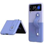 For Samsung Galaxy Z Flip3 5G Skin Contrast Wristband Folding Phone Case(Sky Blue + Light Purple)