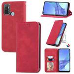 For OPPO A53 5G Retro Skin Feel Magnetic Horizontal Flip Leather Phone Case(Red)