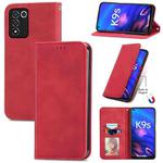 For OPPO K9s Retro Skin Feel Magnetic Horizontal Flip Leather Phone Case(Red)