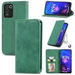 For OPPO K9s Retro Skin Feel Magnetic Horizontal Flip Leather Phone Case(Green)