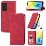 For vivo S10e Retro Skin Feel Magnetic Horizontal Flip Leather Phone Case(Red)