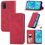 For vivo Y3s 2021 Retro Skin Feel Magnetic Horizontal Flip Leather Phone Case(Red)