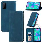For vivo Y3s 2021 Retro Skin Feel Magnetic Horizontal Flip Leather Phone Case(Blue)