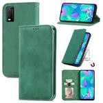 For vivo Y3s 2021 Retro Skin Feel Magnetic Horizontal Flip Leather Phone Case(Green)