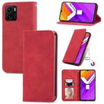 For vivo Y15S Retro Skin Feel Magnetic Horizontal Flip Leather Phone Case(Red)