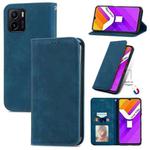 For vivo Y15S Retro Skin Feel Magnetic Horizontal Flip Leather Phone Case(Blue)