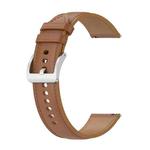 For Samsung Galaxy Watch 3 45mm Calf Texture Sewing Thread Watch Band(Ligeh Brown)