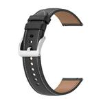 For Samsung Galaxy Watch 3 41mm / Watch 42mm Calf Texture Sewing Thread Watch Band(Black)
