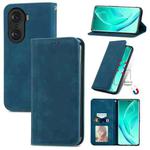 For Honor 60 Pro Retro Skin Feel Magnetic Horizontal Flip Leather Phone Case(Blue)