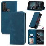 For TCL 20 XE Retro Skin Feel Magnetic Horizontal Flip Leather Phone Case(Blue)