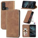 For TCL 20 XE Retro Skin Feel Magnetic Horizontal Flip Leather Phone Case(Brown)
