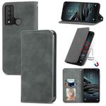 For TCL 20 XE Retro Skin Feel Magnetic Horizontal Flip Leather Phone Case(Gray)