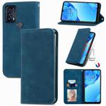 For TCL 20B Retro Skin Feel Magnetic Horizontal Flip Leather Phone Case(Blue)