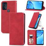 For TCL 20B Retro Skin Feel Magnetic Horizontal Flip Leather Phone Case(Red)