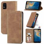 For ZTE Blade A31 Retro Skin Feel Magnetic Horizontal Flip Leather Phone Case(Brown)