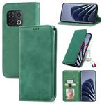 For OnePlus 10 Pro Retro Skin Feel Magnetic Horizontal Flip Leather Phone Case(Green)