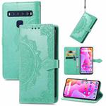 For TCL 10L Mandala Flower Embossed Horizontal Flip Leather Phone Case(Green)