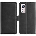 For Xiaomi 12 Dual-side Magnetic Buckle Flip Leather Phone Case(Black)