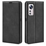For Xiaomi 12 Retro-skin Magnetic Suction Leather Phone Case(Black)