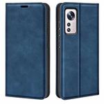 For Xiaomi 12 Retro-skin Magnetic Suction Leather Phone Case(Dark Blue)