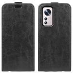 For Xiaomi 12 R64 Texture Vertical Flip Leather Phone Case(Black)