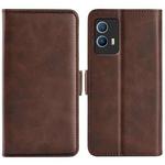 For vivo IQOO U5 5G Dual-side Magnetic Buckle Flip Leather Phone Case(Brown)