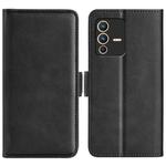 For vivo S12 Pro Dual-side Magnetic Buckle Flip Leather Phone Case(Black)