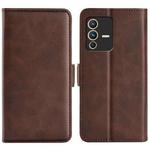 For vivo S12 Pro Dual-side Magnetic Buckle Flip Leather Phone Case(Brown)