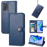 For OPPO A95 4G Solid Color Leather Buckle Phone Case(Blue)
