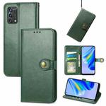 For OPPO A95 4G Solid Color Leather Buckle Phone Case(Green)