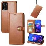 For OPPO K9s Solid Color Leather Buckle Phone Case(Brown)