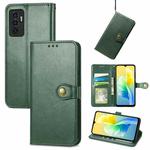 For vivo S10e Solid Color Leather Buckle Phone Case(Green)