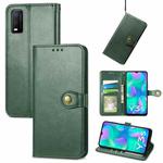 For vivo Y3s 2021 Solid Color Leather Buckle Phone Case(Green)