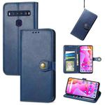 For TCL 10L Solid Color Leather Buckle Phone Case(Blue)