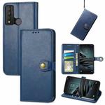 For TCL 20 XE Solid Color Leather Buckle Phone Case(Blue)