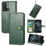 For TCL 20 XE Solid Color Leather Buckle Phone Case(Green)