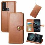 For TCL 20 XE Solid Color Leather Buckle Phone Case(Brown)