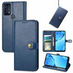 For TCL 20B Solid Color Leather Buckle Phone Case(Blue)