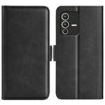 For vivo S12 Dual-side Magnetic Buckle Flip Leather Phone Case(Black)
