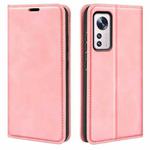 For Xiaomi 12 Pro Retro-skin Magnetic Suction Leather Phone Case(Pink)