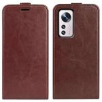 For  Xiaomi 12 Pro R64 Texture Vertical Flip Leather Phone Case(Brown)