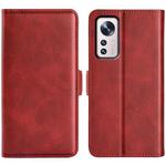 For Xiaomi 12 Pro Dual-side Magnetic Buckle Flip Leather Phone Case(Red)