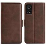 For OPPO A36 Dual-side Magnetic Buckle Leather Phone Case(Brown)