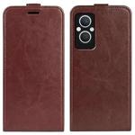 For OPPO A96 5G R64 Texture Vertical Flip Leather Phone Case(Brown)